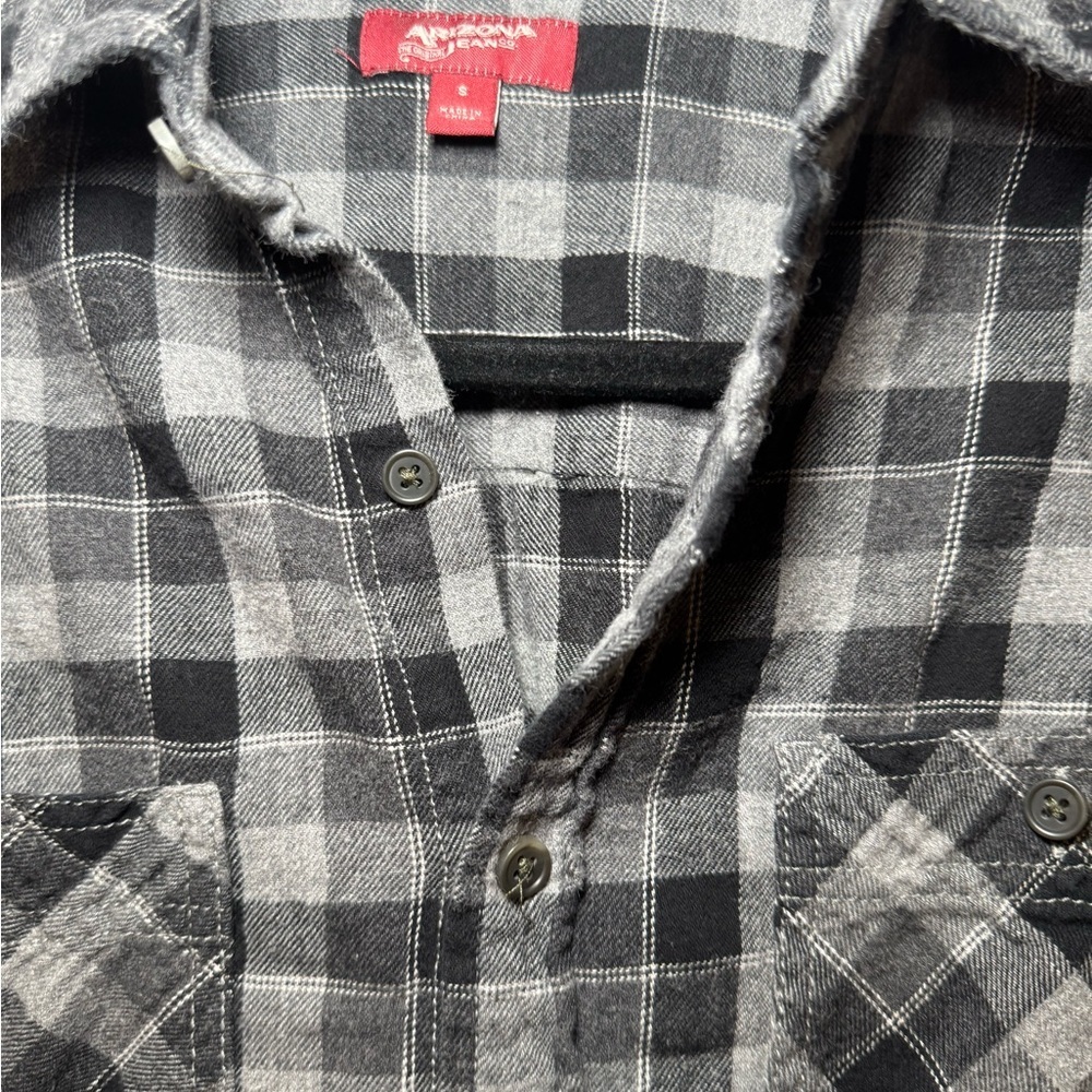 Arizona Jean Company Black and Gray Plaid Shirt - Picture 2 of 6
